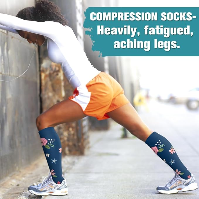 Compression Socks for Women & Men Circulation(6 pairs)-Graduated Supports Socks for Running, Athletic Sports - Image 4