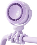 SWEETFULL Portable Stroller Fan, Pinch-Proof Baby Fan - Purple | Wide Turbine Airflow; Safe Design; LED Display; 5-Speed; 30dB Quiet; USB-C Rechargeable; Mini Clip On Fan for Car Seat & Bed by SWEETFULL