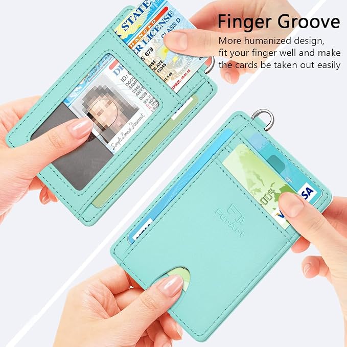 FurArt Slim Minimalist Wallet RFID Credit Card Holder for Men | slim minimalist compact rfid id window thin - Image 3