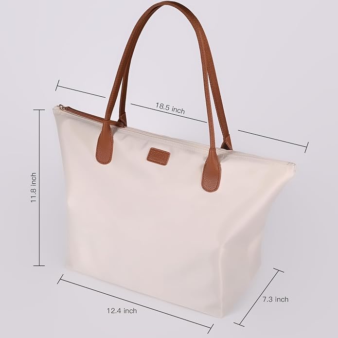 GAYI URBAN Nylon Tote Bag for Women, Large Foldable Weekend Hobo Purses for Women, Shoulder Tote Handbags with Zipper | Nylon - Image 4