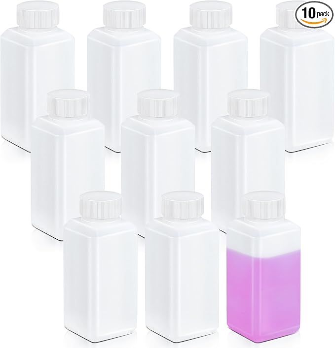 4oz/120ml Leak Proof Plastic Bottles with Caps for Liquids Sample, Reusable Small Bottles Containers for Travel, Camping and Hiking (Translucent, 10 Pcs) by UMETASS