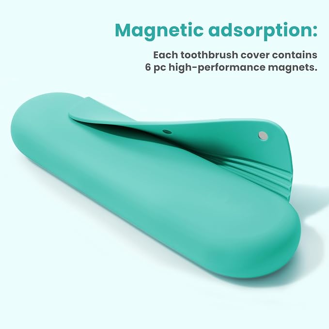 Silicone Electric Toothbrush Travel Case, Manual Toothbrush Travel Cover for Men and Women,Toothbrush Holder for Travel,Gym and More, Fits Most Manual and Electric Toothbrushes - Mint Green - Image 5