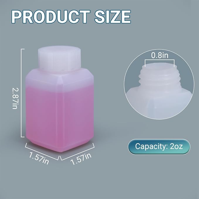 2oz/60ml Leak Proof Plastic Bottles with Caps for Liquids Sample, Reusable Small Bottles Containers for Travel, Camping and Hiking (Translucent, 10 Pcs) - Image 9