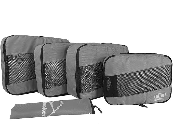 5 Set Packing Cubes for Travel Large Suitcase Luggage Organizer Bags Travel Accessories Vacation 4 Cubes 1 Laundry Pouch Bag - Image 2