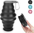 Nefeeko Collapsible Water Bottle, BPA Free Silicone Foldable Water Bottles | 17oz(500ml) Reuseable Water Bottles for Travel Gym Camping Hiking, Portable Leak Proof Sports Water Bottle with Carabiner by Nefeeko