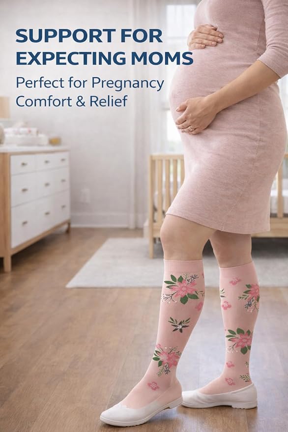 Aoliks Medical Compression Socks for Women & Men, Support Knee High Socks for Running,Nurses,Travel - Image 4