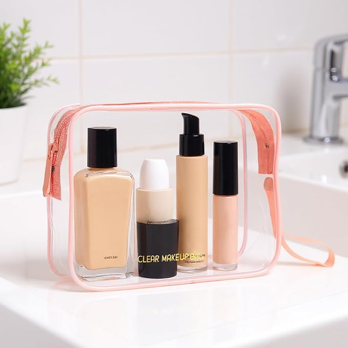 Icramsy Clear Makeup Bag,2 Pack TSA Approved Toiletry Bag for Women & Men | Portable Handheld Design, Waterproof, Airport Airline Compliant, Clear Toiletry Cosmetic Bag - Image 7