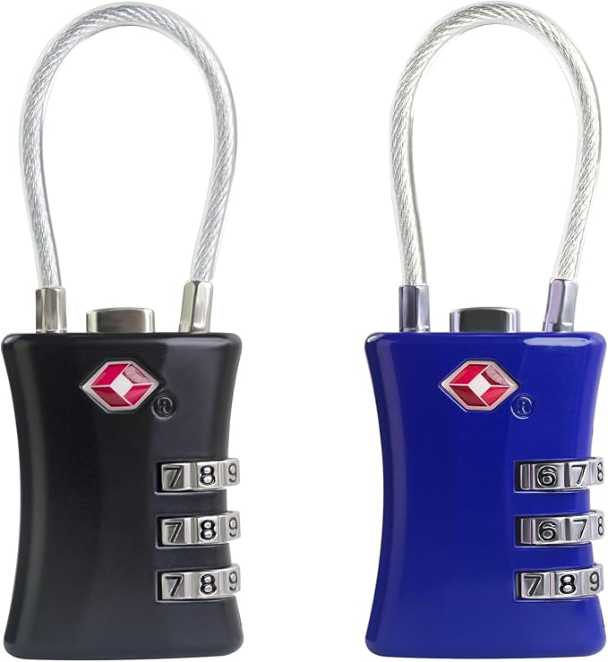 Suitcase Locks TSA Approved, Small Padlock Combination, TSA Locks for Luggage, Combo Travel Padlock with Code for Backpack, Gym Locker, Ammo Can (Black+Blue) by SpecializeinCombinationLock