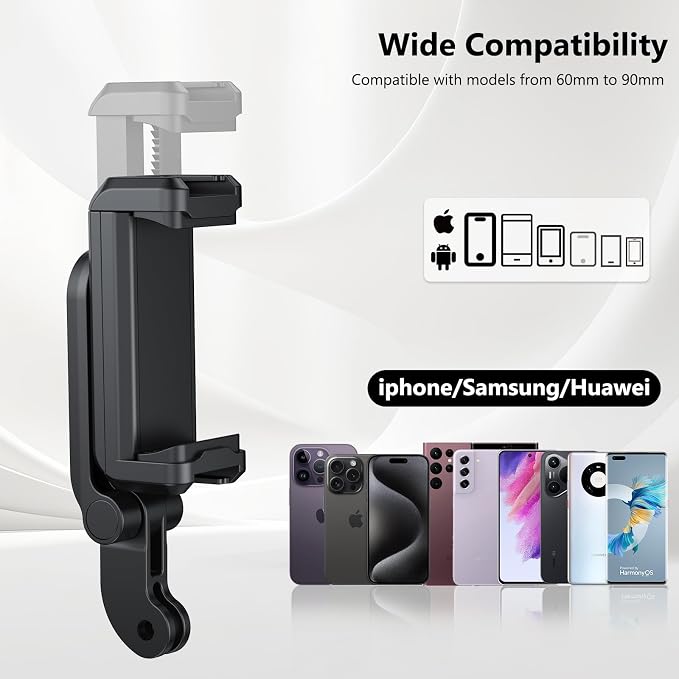 VRIG Phone Holder/Phone Mount for GoPro Adapter Hot Shoe Mount Adapter | Action Camera Phone Mount Adapter Attaching on DSLR Camera or Ring Light, for iPhone, Samsung, GoPro Hero 13, Mission 1 Pro - Image 4