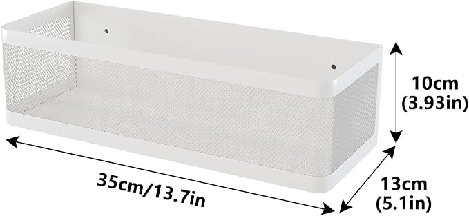 1 Pcs Magnetic Spice Rack For Refrigerator, White, 13.8''L*5.1''W*3.9''H | Strong Magnetic, 16.5-Lb Load, Hanging Shelf, Wall Mount, Kitchen Gadgets Shelves, Magnet Organization - Image 7