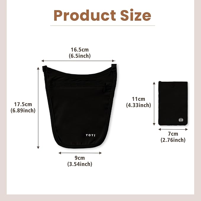 YOYI YOYI Money Belt Crossbody Detachable Cardholder Hidden Passport Wallet | Ultra-thin breathable material, detachable cardholder with secure clip,fits passport and cards — hidden crossbody protection - Image 2