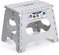Delxo Folding Step Stool 11 Inch,300 Lbs Step Stool for Kids & Adults Grey | Foldable Step Stool 11",Non-Slip Foot Stools with Handle,Lightweight Collapsible stools for Kitchen,Bathroom,Bedroom,Garden by Delxo