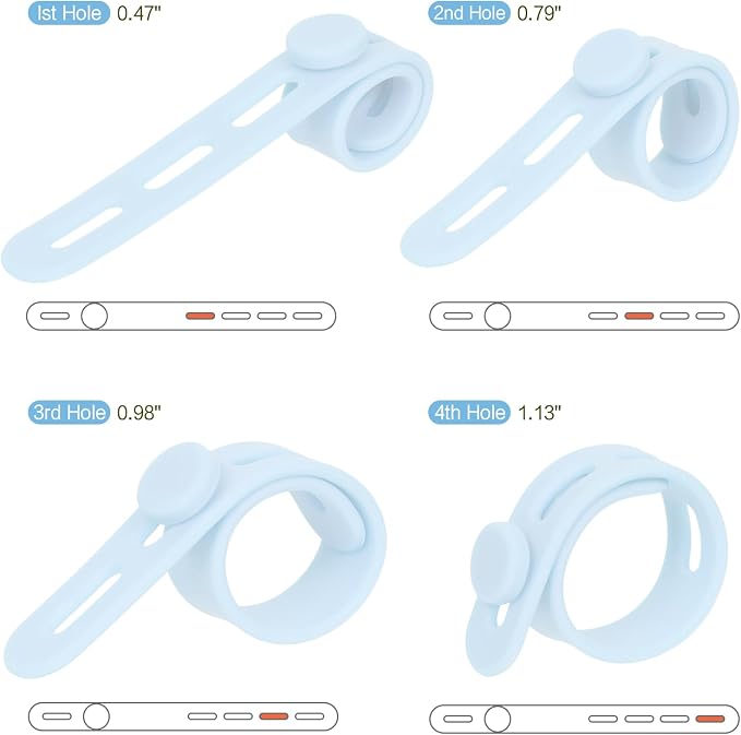 Donruby 24Pcs Silicone Cable Ties - Reusable & Washable with Locking Buckles, Adjustable Fastening Cable Management Straps, Multi-Purpose High Elasticity Cord Organizer (Ice Blue) - Image 3