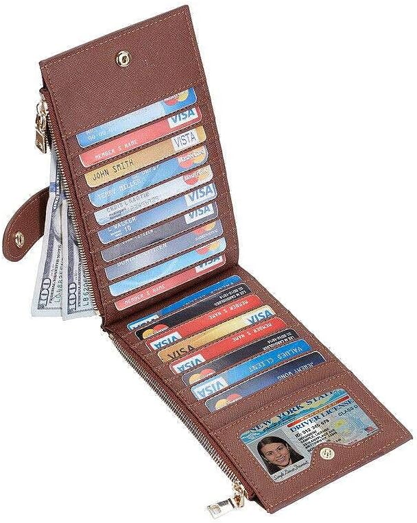 Travelambo RFID Wallet Women Large Size Bifold Multi Card Wallet Case with Zipper Pocke Credit Card Holder for Women - Image 4