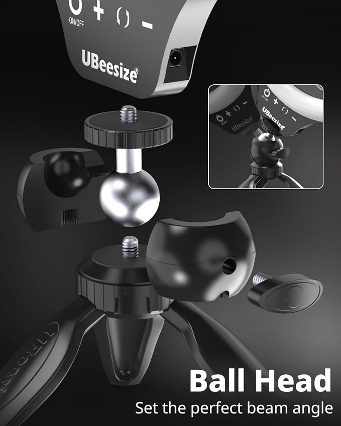 UBeesize 12" Desk Ring Light with Stand & Phone Holder - Adjustable Studio Light for Photography，Zoom Meetings, YouTube, TikTok, Live Streaming - Image 2