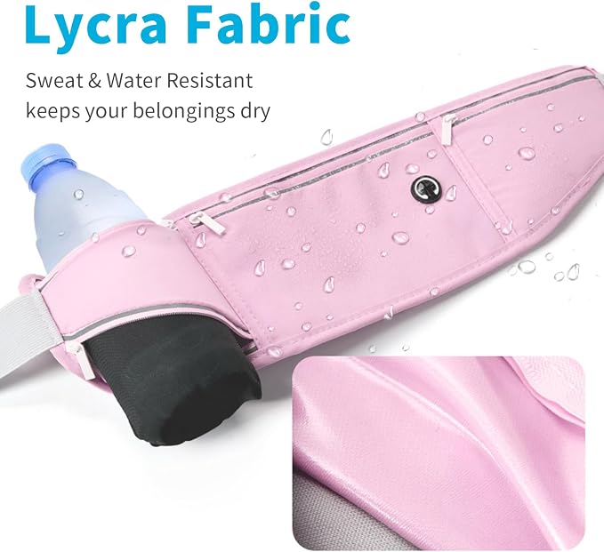 Slim Running Belt for Women Men,Runners Fanny Pack Phone Holder,Money Belt,Running Gear Accessories,with 3 Pockets (Jet Purple) - Image 5