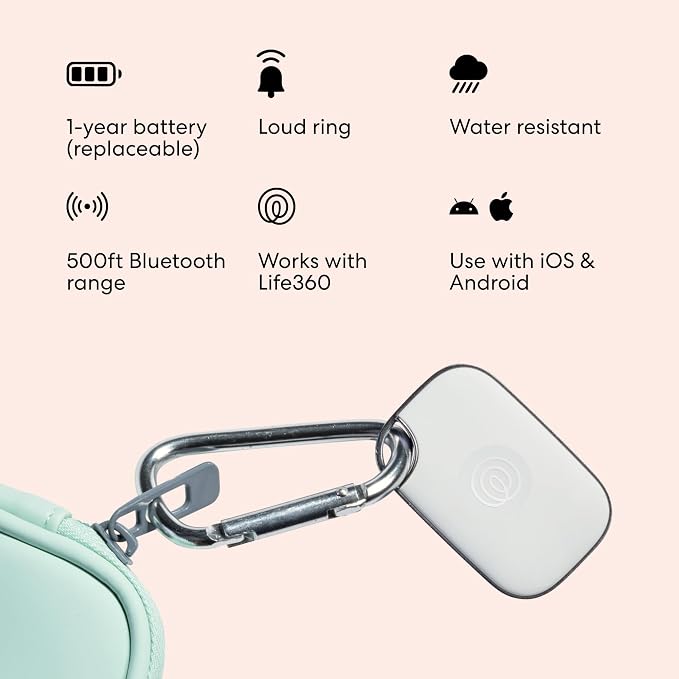 Life360 Tile Pro - Powerful Bluetooth Tracker, Key Finder and Item Locator for Keys, Bags and More. Both iOS and Android Compatible. Phone Finder. 1-Pack (White) - Image 6