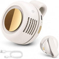 Clip on Fan, Portable Wearable Personal Mini Fan for Shirt & Waist, 3-Speed Quiet Bladeless Rechargeable Fan, USB-C, 360° Adjustable Hands-Free Cooling for Travel Outdoor Office (White) by Unknown