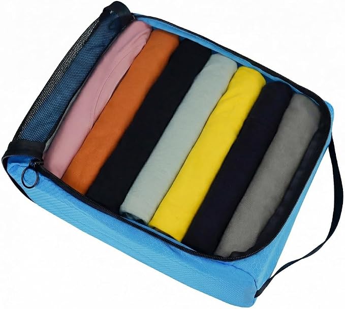 4-PACK Blue Organizer Cubes - Pack Luggage, Suitcase and Carry On Cubes - Image 4