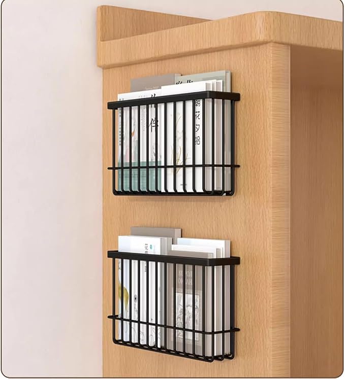 2 Piece Kitchen Cabinet Door Storage Box,Self Adhesive Wall Mounted Storage Boxes,Wardrobe/Bathroom/Refrigerator Small Items Organizer Storage Box (Black) - Image 9
