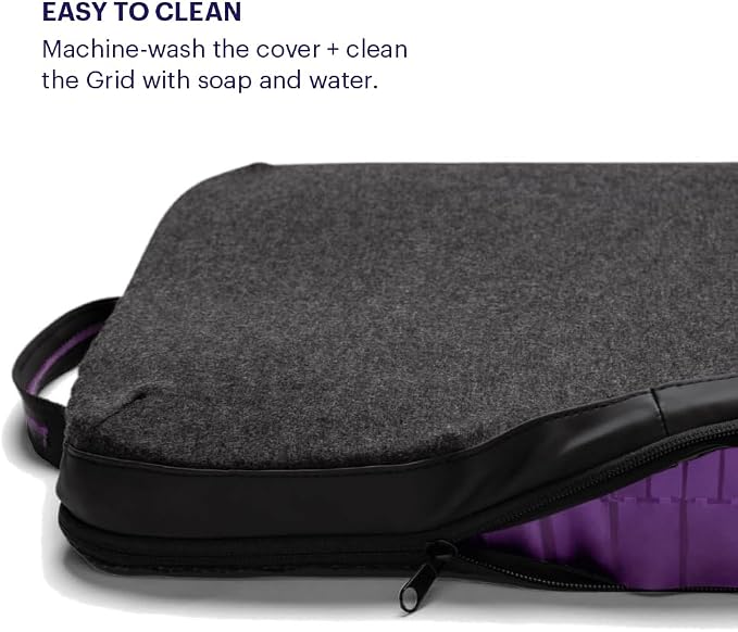 Purple Double Seat Cushion, Two-Sided Soft and Firm 2 Inch Gel Seat Cushion | GelFlex Grid for Office Chair, Car - Pressure-Reducing, Temperature-Neutral, No-Slip - Made in USA - Image 3