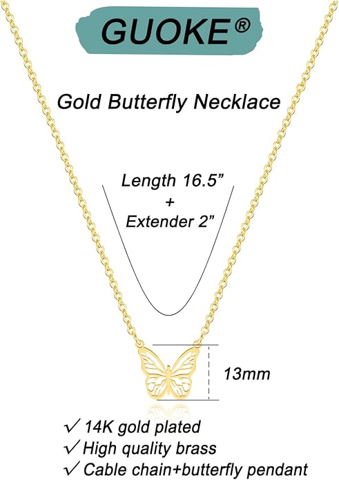 Gold Necklace for Women, Dainty Charm Pendant Necklace Jewelry Gift | 14K Gold Plated, Cute, Delicate, Adults, Non Tarnish, Hypoallergenic, Accessories - Image 6