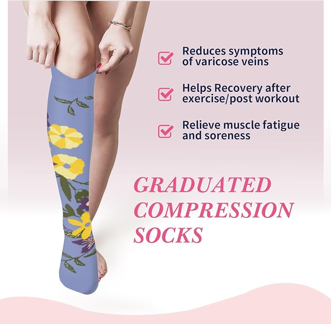Sooverki Compression Socks for Women & Men 6 Pairs is Best Supportive Knee High Stockings for Circulation, Travel, Nurses - Image 4