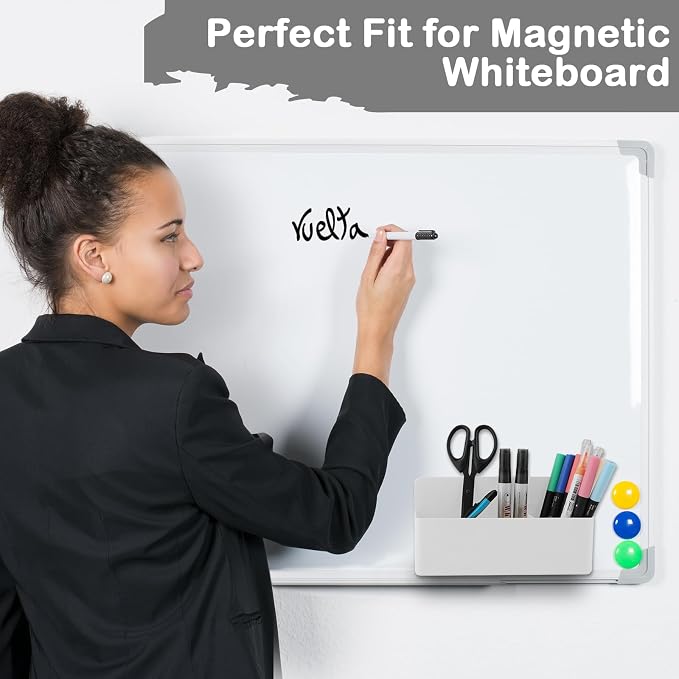 KITANIS Magnetic Pen Holder,3 Compartments Magnetic Dry Erase Marker Holder,Extra Strong Magnet Storage Marker Pen Pencil Organizer for Refrigerator,Whiteboard,Locker Accessories(Long Style) - Image 5