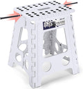 Delxo 16 Inch Folding Step Stool,Foldable Step Stool for Adults White | Step Stool with Safety Lock,Portable Collapsible Step Stool,Non-slip Folding Stools for Kitchen Bathroom Bedroom Garden 1PC by Delxo