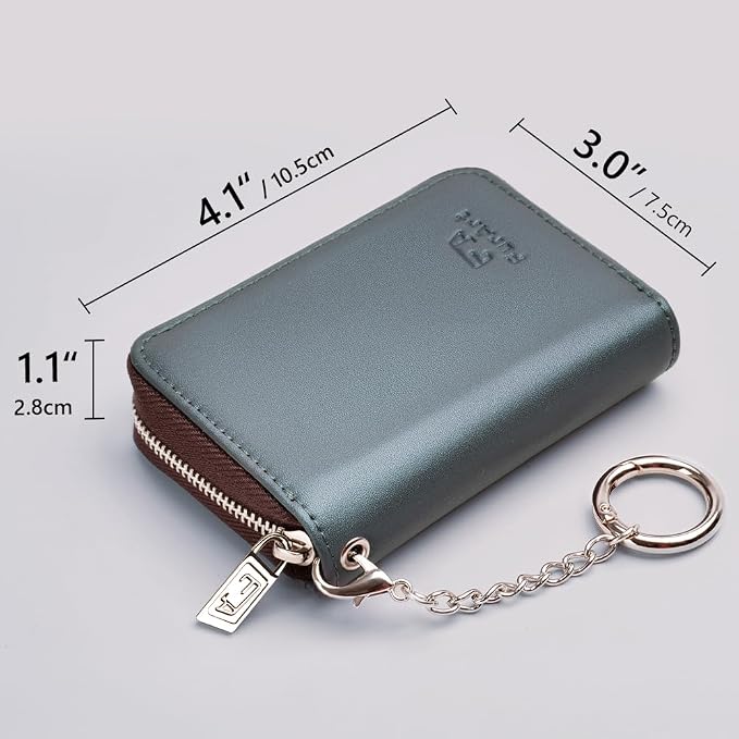 FurArt Zipper Wallet Women RFID Credit Card Holder keychain Wallet | ID Window RFID Blocking Compact Small business 15/16 slots - Image 6