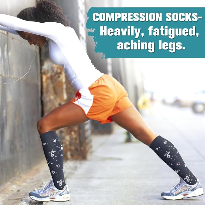 Compression Socks for Women & Men Circulation(6 pairs)-Graduated Supports Socks for Running, Athletic Sports - Image 3
