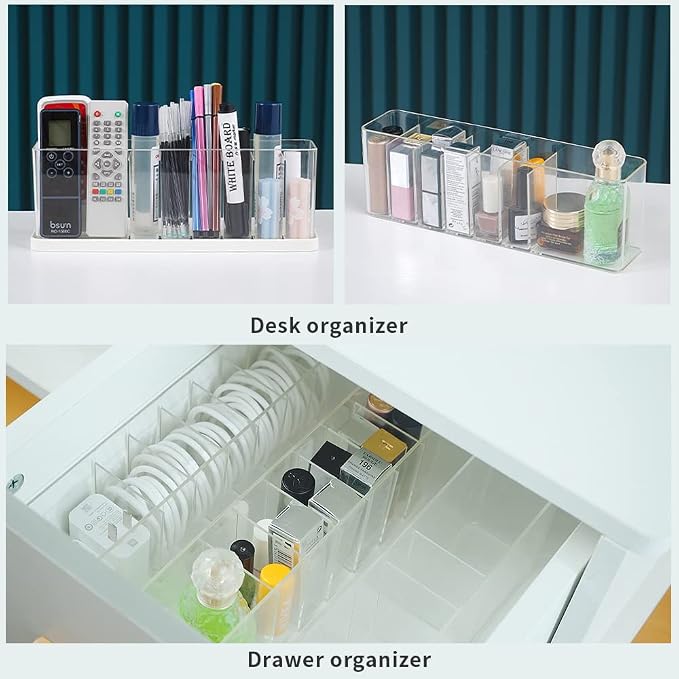 Charger Cable Cord Storage Organizer Box - Easy Storage Without Cable Ties | Stackable,with Lid,Dust-Proof,Space Saving,6 Standard Space and 1 Larger Space,for Home Office Desk Accessories Supplies - Image 6