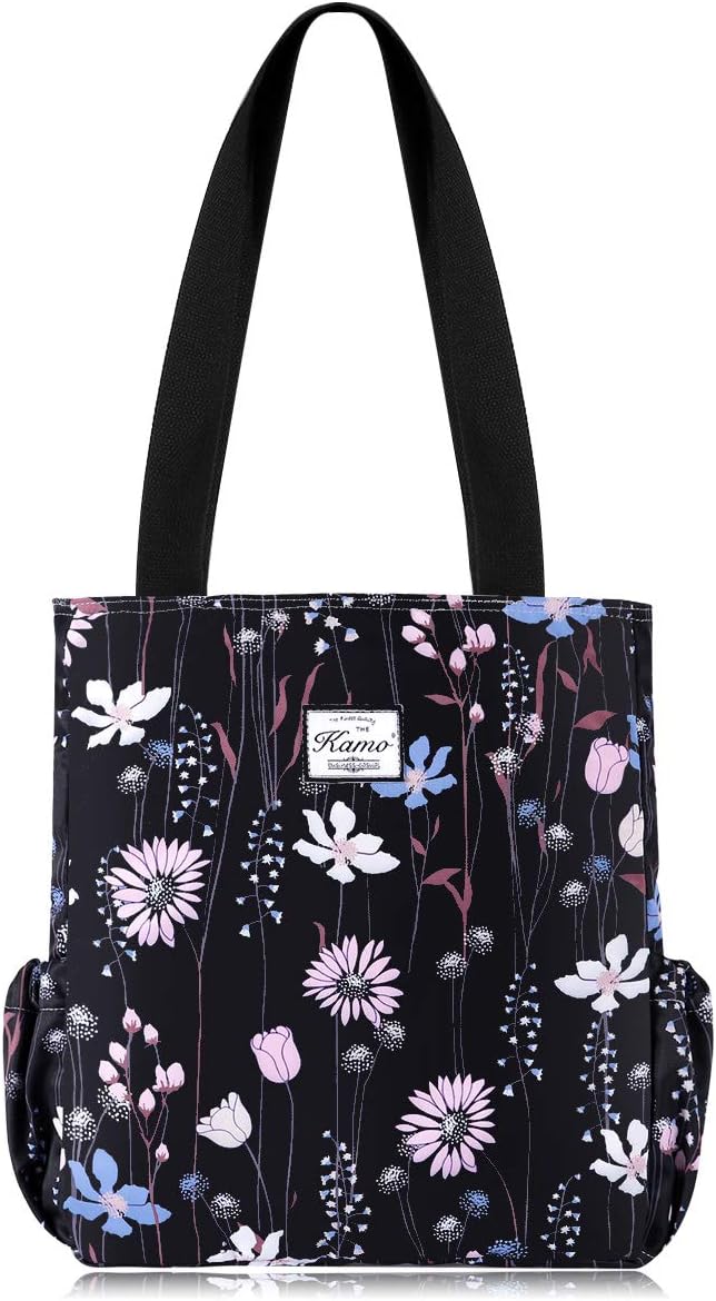 KAMO Floral Tote Bag - Waterproof Lightweight Handbags Travel Shoulder Bag for Hiking Yoga Gym Swimming Travel Beach by KAMO
