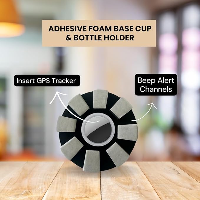 Universal Bluetooth Tracker Holder for Cups, Tumblers & Bottles, 2 Count | Universal tracker compatibility; Adhesive mount; Low-profile EVA; Water-resistant; Fits drinkware; 2 holders - Image 3