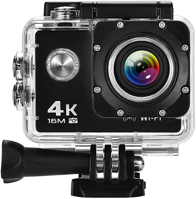 4K UHD Sports Camera 64GB Included, WiFi Action Camera, 100 feet Waterproof, 160 Degree Wide Angle, Remote Control, 2 Batteries, 2.0'' LCD with Mounting Accessories Kit, JS-07B, Black by Jinpei