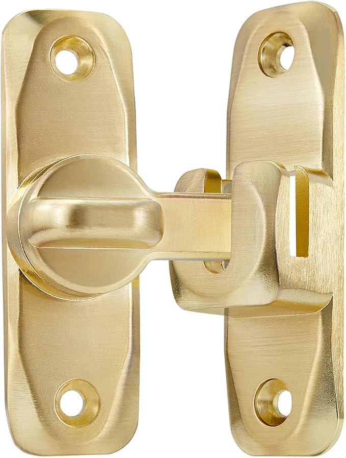 2 Pcs Gold 90/180 Degree Sliding Door Latches,Right Angle Door Lock | Zinc Alloy Flip Latch,Barn Door Latch,Cabinet Lock,for bedroom,cabinet,drawer,Gardens,Wine Cabinet,garage,window,Pet Cage - Image 7