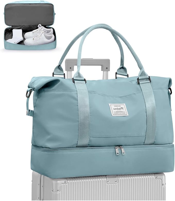 Travel Duffel Bag, Sports Tote Gym Bag, Shoulder Weekender Overnight Bag for Women by WONHOX