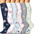 Compression Socks for Women & Men Circulation (6 Pairs) 15-20 mmHg is Best Support for Athletic Running,Nurse by Bluemaple