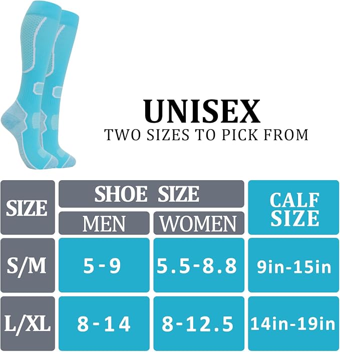 fenglaoda 6 Pairs Compression Socks for Women & Men Knee High Cute Circulation Socks for Nurse Pregnant Travel Athletic - Image 3