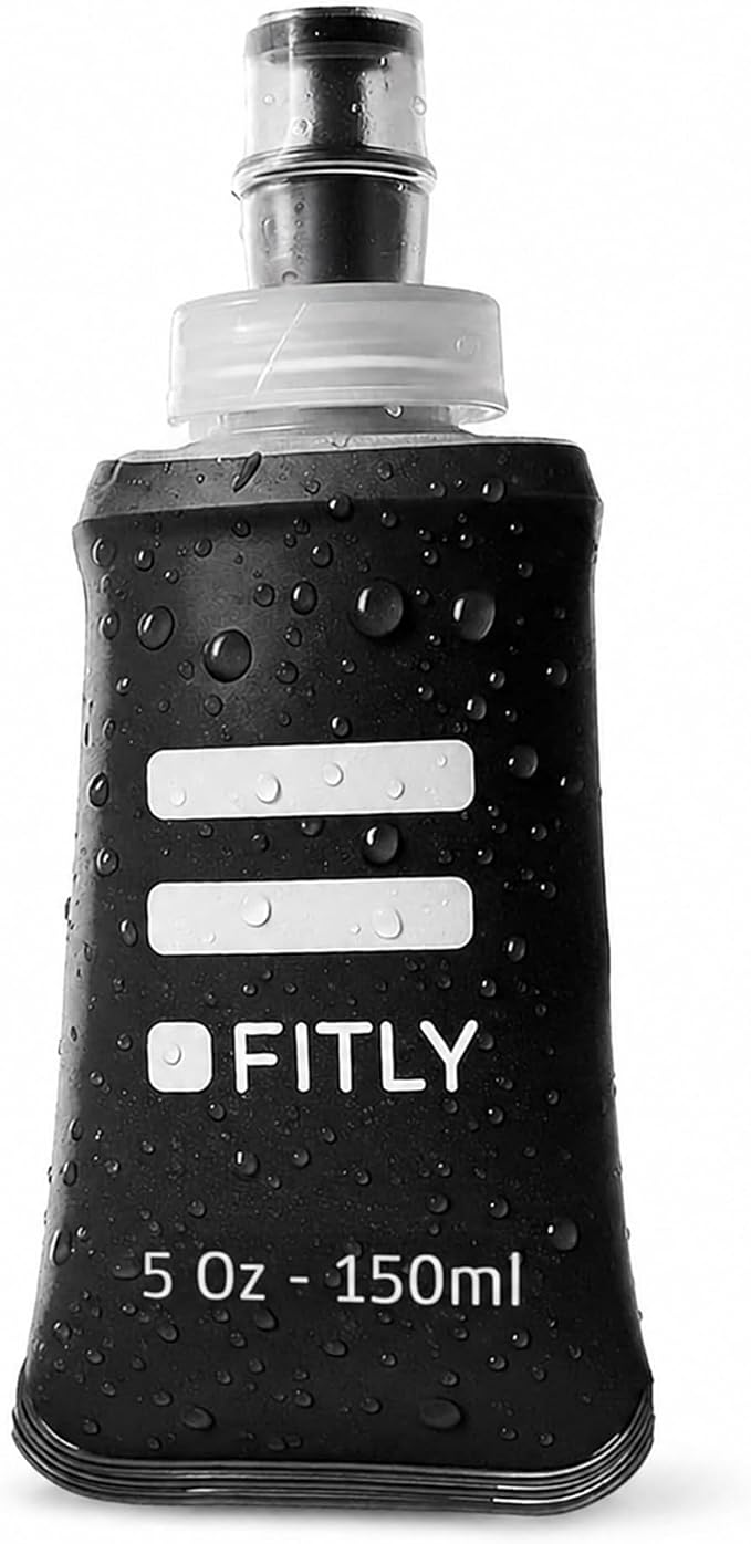 FITLY Soft Flask - Shrink As You Drink Soft Water Bottle for Hydration Pack - Folding Water Bottle Ideal for Running, Hiking, Cycling, Climbing & Rigorous Activity by FITLY