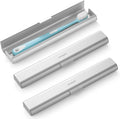 2 Pack Aluminum Toothbrush Travel Case, Portable Travel Toothbrush Holder, Durable Manual Toothbrush Box Container for Traveling, Bathroom, Camping, Business Trip by Oralphi