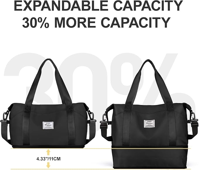 Travel Duffel Bag, Sports Tote Gym Bag, Shoulder Weekender Overnight Bag for Women - Image 5