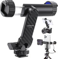 Kaitezenz Cell Phone Tripod Mount, Universal Tripod Phone Mount with 2 Cold Shoes, 360° Rotates 180° Tilts Camera Hot Shoe Phone Mount Smartphone Tripod Holder Adapter for iPhone Samsung All Phone by Kaitezenz