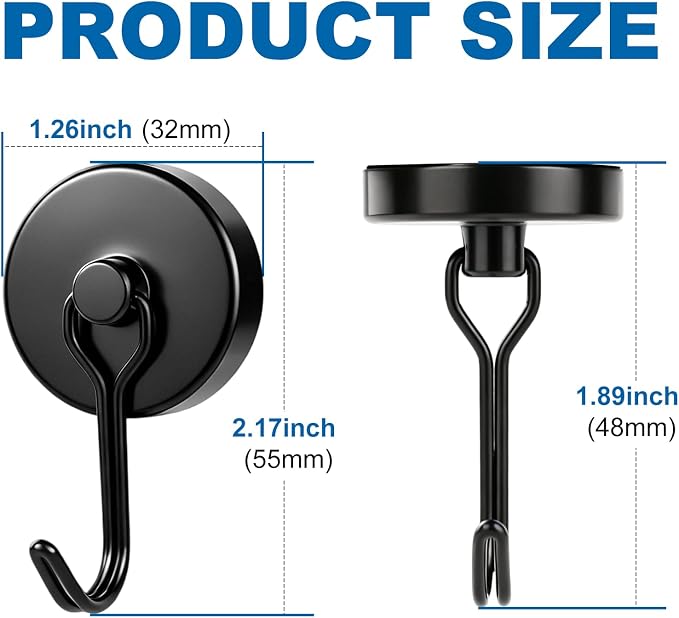 Magnetic Hooks, 120lbs Magnet Hook 2026 Cruise Essentials | Heavy Duty Strong Magnets Refrigerator Fridge Hanging for Classroom Beach Vacation Kitchen Grills Home - Image 2