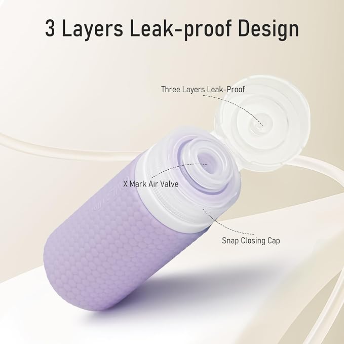 Travel Bottles for Toiletries, TSA Approved 2oz Leak Proof Travel Size Liquid Containers, BPA Free Refillable Silicone Squeeze Bottles for Shampoo Lotion and Conditioner (4 Pack) - Image 4