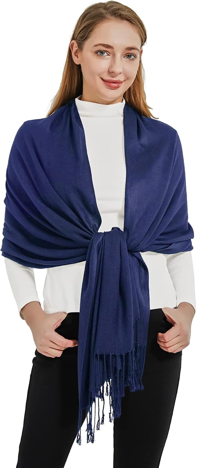 Soft Silky Pashmina Shawl Wraps Solid Colors Scarf for Wedding Evening Dresses by Ronfoxi