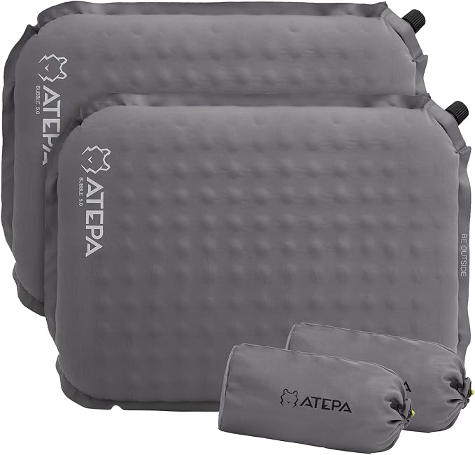 ATEPA Inflatable Seat Cushion | 2" & 2.5" Foam Core Seat Pad, Self Inflating, Compact, Stadium, Airplane, Travel, Camping, Hiking, Sports events by ATEPA