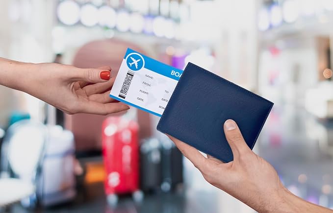Blue RFID Genuine Leather Passport Wallet - Image 7