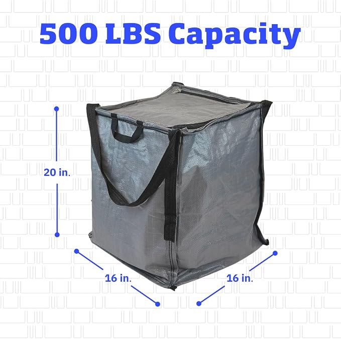 DURASACK 22-Gallon Zipper Top Heavy Duty Storage Tote Bags, 4-Pack, Gray | Rugged Woven Polypropylene Moving Bag, Reusable Self-Standing Design, Holds up to 500 Pounds - Image 2