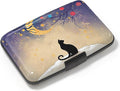 Credit Card Holder, Mini Aluminum Card Wallet RFID Blocking Slim Metal Hard Card Case for Women Men, Moonlight Cat by Atufsuat